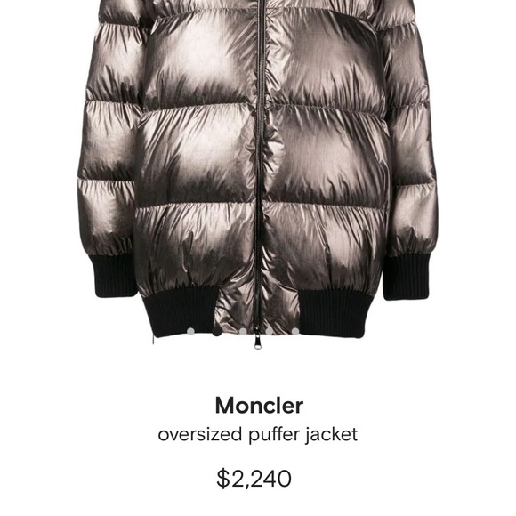 Moncler metallic oversized hooded puffer jacket - Picture 6 of 10